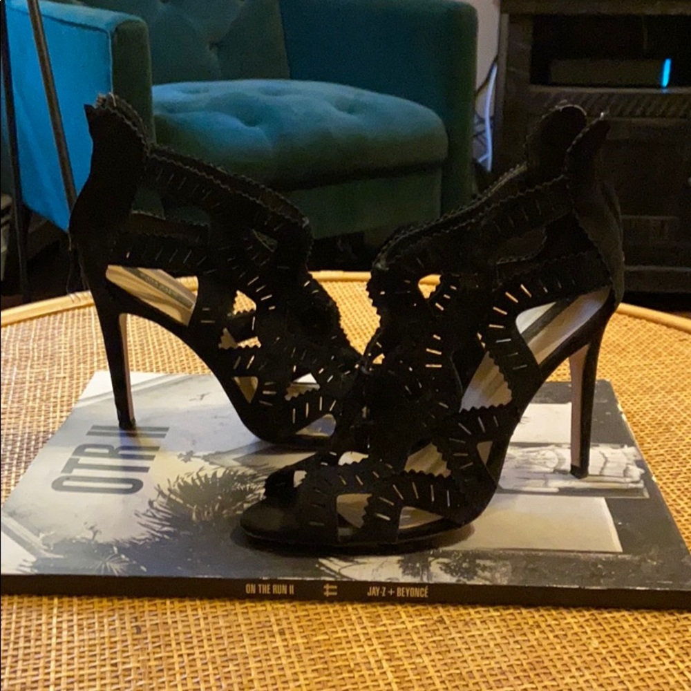 Black ZARA cage heels/booties